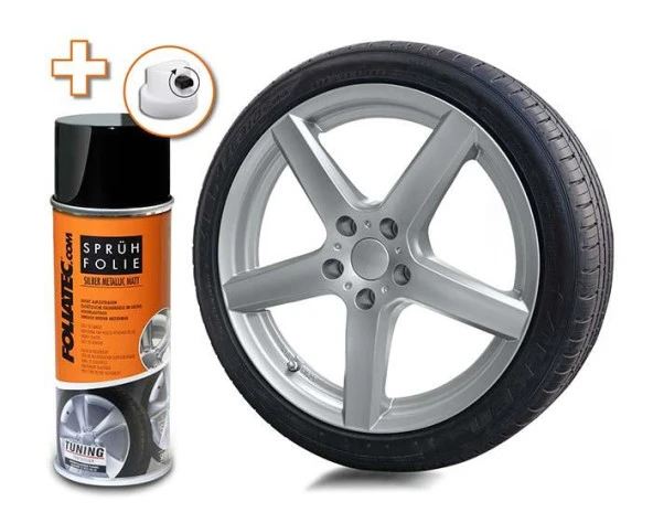 Foliatec Jant Metal Sprey Folyo Yüzey Kaplama Seti 2x400ml. Metalik Gümüs Mat ürün görseli 1