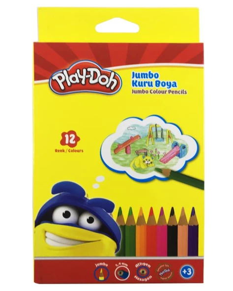 Play-Doh Jumbo Kuru Kalem Boya Seti 12li ürün görseli 1