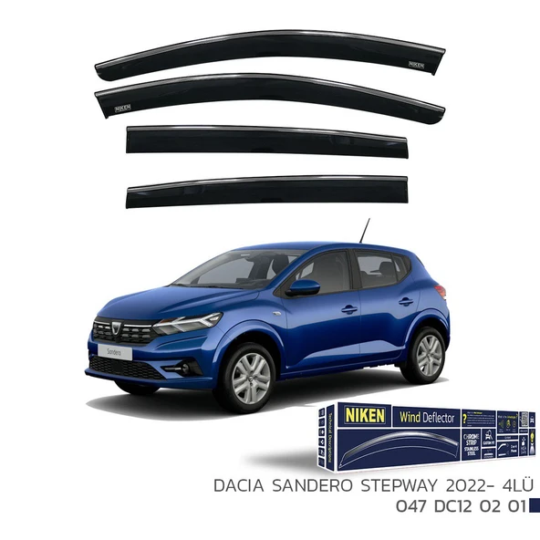 Dacia Sandero Stepway 2022 ve Sonrası  Kromlu Cam Rüzgarlığı ürün görseli 1