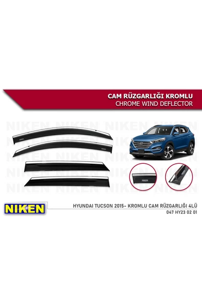 Hyundai Tucson 2015-2020 Kromlu Cam Rüzgarlığı ürün görseli 1