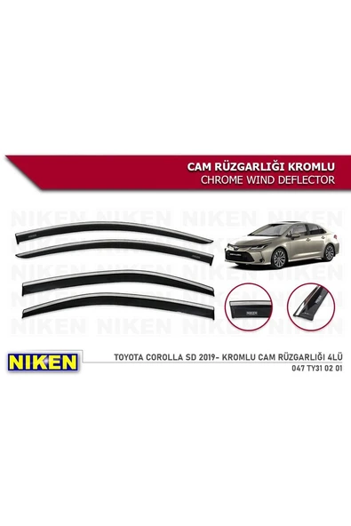 Toyota Corolla 2019- Kromlu Cam Rüzgarlığı ürün görseli 1
