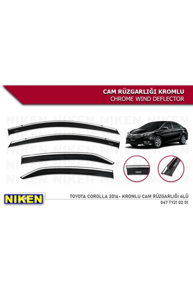 Toyota Corolla 2013-2018 Kromlu Cam Rüzgarlığı ürün görseli 1