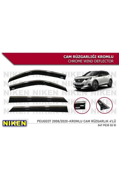 Peugeot 2008 2020-2023 Kromlu Cam Rüzgarlığı ürün görseli 1