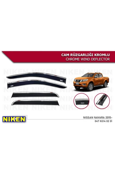 Nissan Navara Kromlu Cam Rüzgarlığı 2015 Sonrası ürün görseli 1