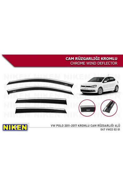 Volkswagen Polo 2011-2017 Kromlu Cam Rüzgarlığı ürün görseli 1