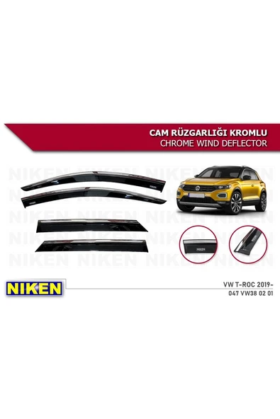 Volkswagen T-roc 2019-2023 Kromlu Cam Rüzgarlığı ürün görseli 1