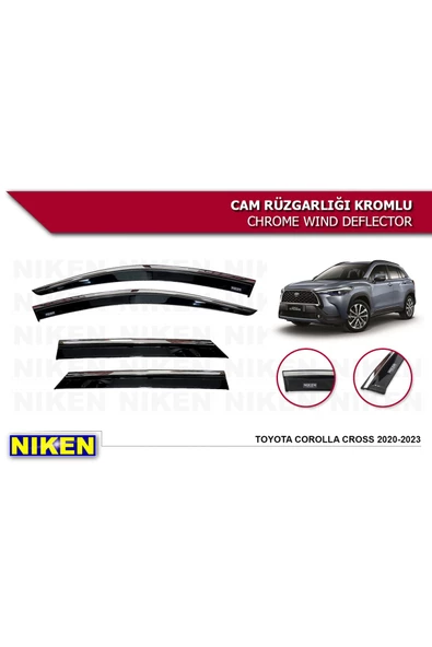 Corolla Cross 2020-2023 Kromlu Cam Rüzgarlığı Uyumlu ürün görseli 1