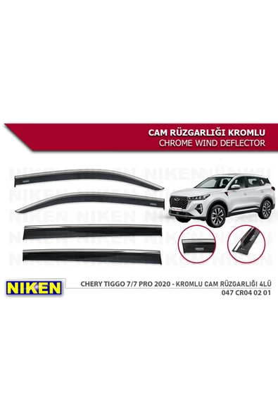 Chery Tiggo 7 Pro 2020-2023 Kromlu Cam Rüzgarlığı ürün görseli 1