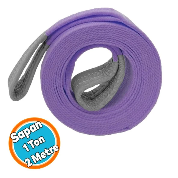 Sapan Polyester Spanzet 1 Ton 2 Metre Mor Sağlam Yük Kaldırma Taşıma İndirme Halat ürün görseli 1