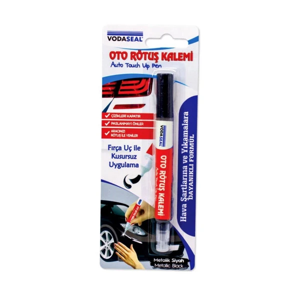 Vodaseal Araç Oto Rötuş Çizik Kalemi Metalik Siyah Boya Kalemi ürün görseli 1