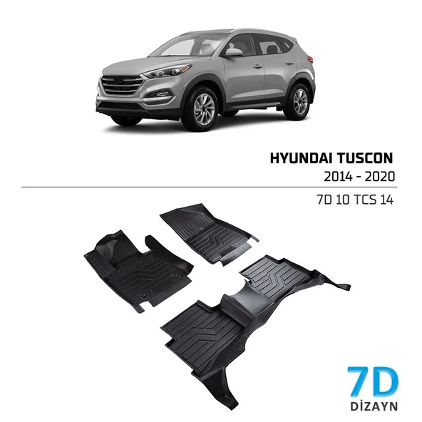 Hyundai Tucson 2014-2020 7D Havuzlu Paspas ürün görseli 1
