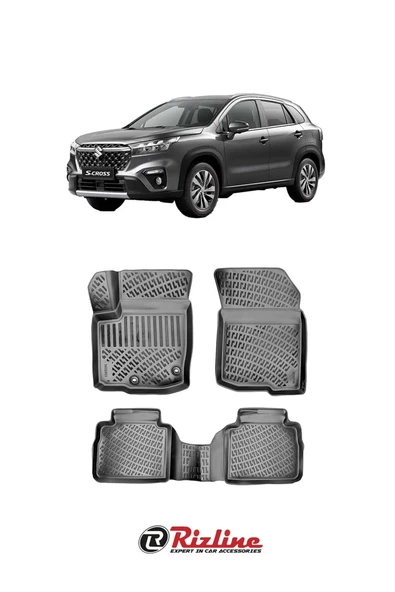 Suzuki S-Cross 2021-2023 Siyah 3D Havuzlu Paspas ürün görseli 1