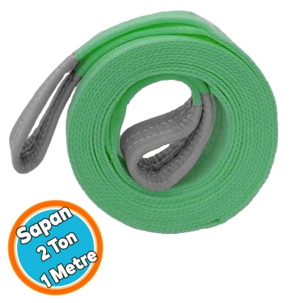 Sapan Polyester Spanzet 2 Ton 1 Metre Yeşil Sağlam Yük Kaldırma Taşıma İndirme Halat ürün görseli 1