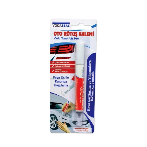Vodaseal Araç Oto Rötuş Çizik Kalemi Metalik Beyaz Boya Kalemi ürün görseli 1