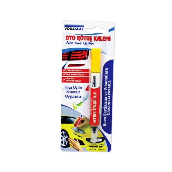 Vodaseal Araç Oto Rötuş Çizik Kalemi Metalik Sarı Boya Kalemi ürün görseli 1