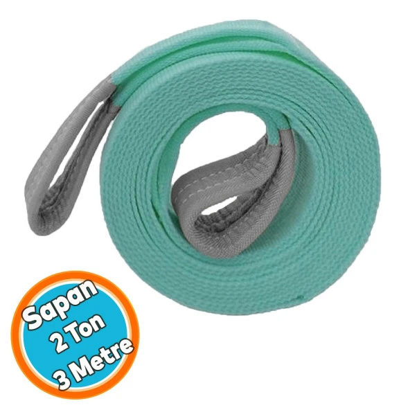 Sapan Polyester Spanzet 2 Ton 3 Metre Turkuaz Sağlam Yük Kaldırma Taşıma İndirme Halat ürün görseli 1