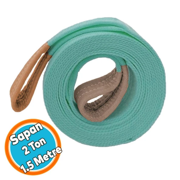 Sapan Polyester Spanzet 2 Ton 1.5 Metre Turkuaz Sağlam Yük Kaldırma Taşıma İndirme Halat ürün görseli 1