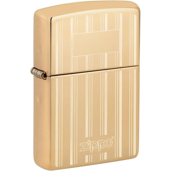 Zippo High Polish Brass Stripe Dizayn Çakmak ürün görseli 1