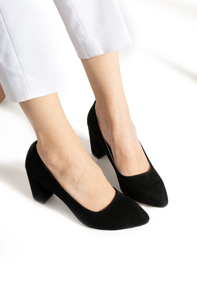 Albishoes Kadın Ayakkabı Topuklu 7,5 cm Süet Günlük Sivri Burun Abiye Kadın Topuklu Ayakkabı (36-44) ürün görseli 1