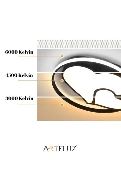 ARTELUZ Modern Kalp Model Tavan Led Avize - Resim 6