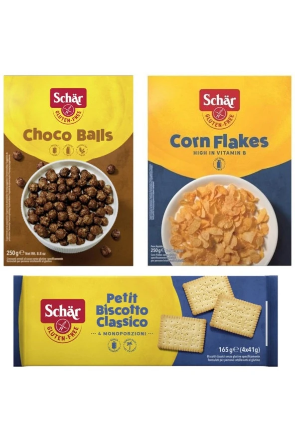 Choco Balls Çikolata Kaplı Mısır Gevreği - Schar Petibör Bisküvi - Schar Sade Mısır Gevreği ürün görseli 1