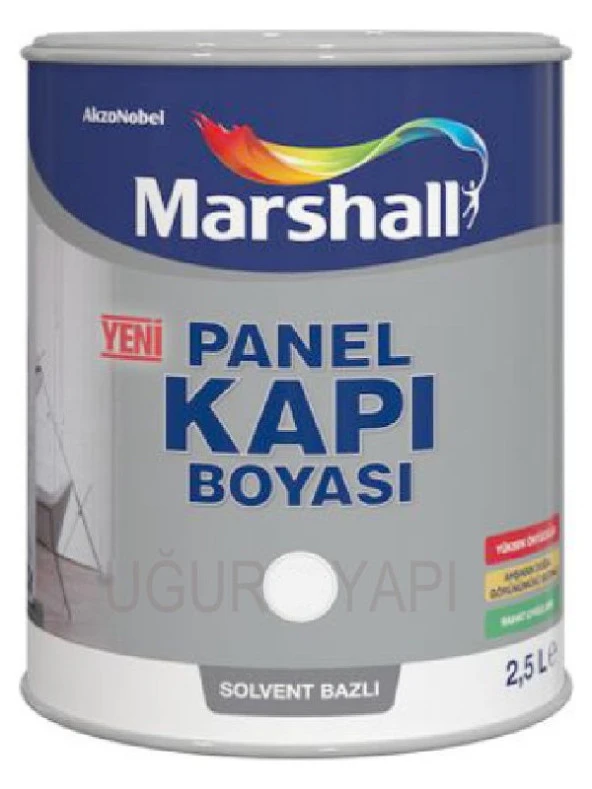 Marshall Solvent Bazlı Panel Kapı Boyası 2.5 Lt Beyaz ürün görseli 1