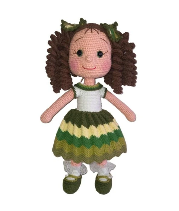 Orman Kıvırcık Saçlı Karnaval Bebek Amigurumi Organik Oyuncak ürün görseli 1