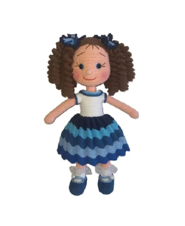 Deniz Kıvırcık Saçlı Karnaval Bebek Amigurumi Organik Oyuncak ürün görseli 1