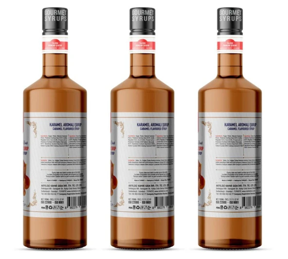 Nish Karamel Aromalı Şurup 3 x 700 ML - P - Resim 2