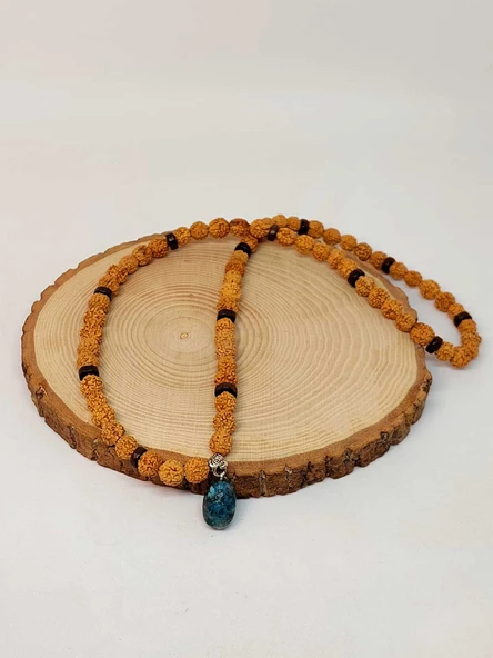 Apatit Taşlı Rudraksha Tohum Kolye Dolama Bileklik 8mm (49720) ürün görseli 1