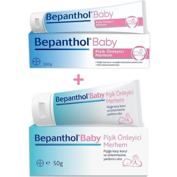 Bepanthol Baby Pişik Önleyici Merhem 100 Gr+Bepanthol Baby Pişik Önleyici Merhem 50 gr ürün görseli 1