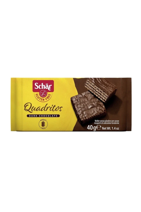Quadritos Glutensiz Çikolata Kaplamalı Gofret 40 gr (10 ADET) ürün görseli 1