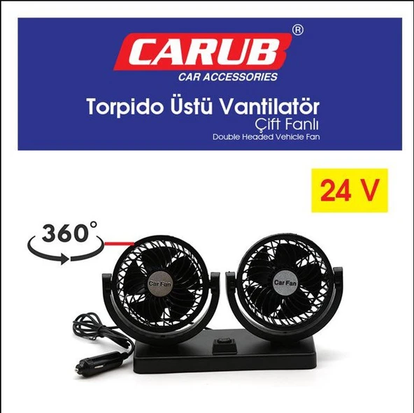 Vantilatör 24V Torpido üstü İki Fan Ayarlı ürün görseli 1