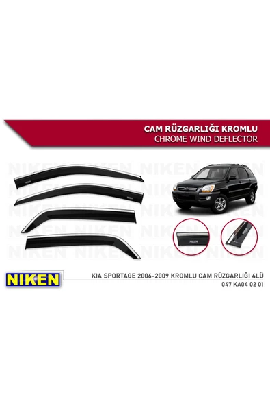 Kia Sportage 2006-2009 Kromlu Cam Rüzgarlığı ürün görseli 1