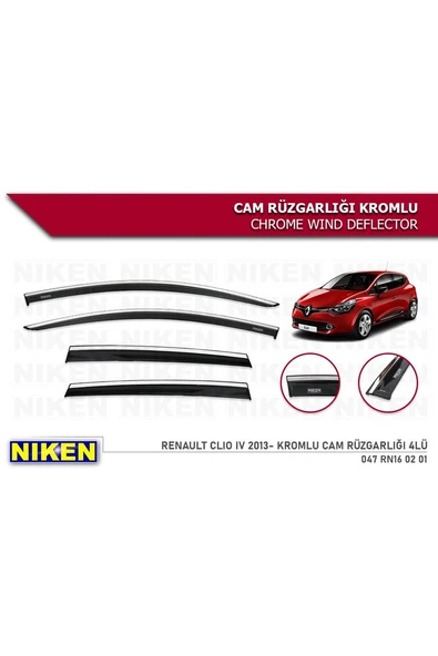 Renault Clio 4 2012-2019 Kromlu Cam Rüzgarlığı ürün görseli 1