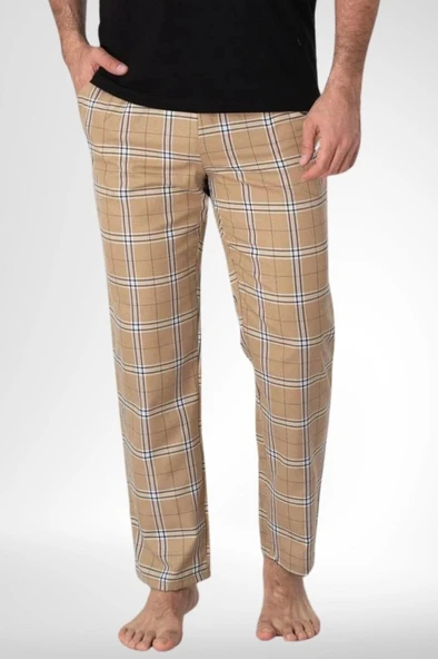 Mecit 3002 Erkek Kahverengi Ekoseli Tek Pijama Altı ürün görseli 1