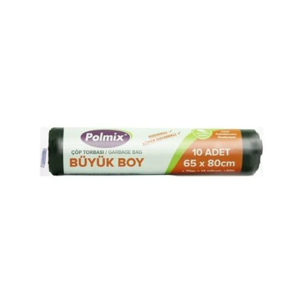 Omnipazar Polmix Standart Büyük Boy Çöp Poşeti 65x80cm 50 Rulo Siyah ürün görseli 1