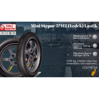 Mini Stepne Yedek Lastik 5x112 ürün görseli 1