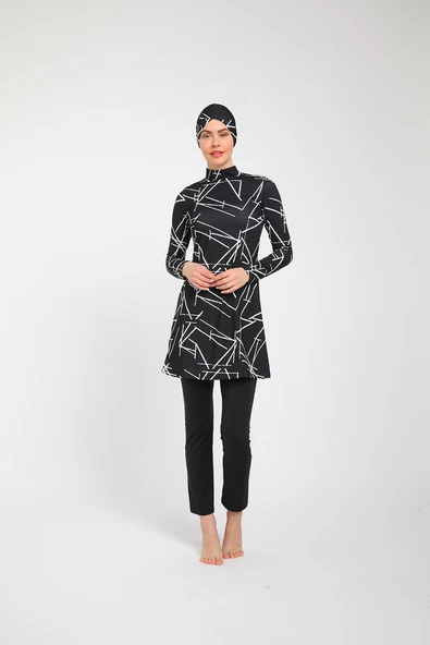 Chelly Kadın Likralı Tam Kapalı Tesettür Mayo (Boru Paça Alt) S 3730 - S 3735 ürün görseli 1