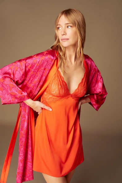 Pijama Gecelik Takım 1502 Gecelik Sabahlık 2'li Set ürün görseli 1