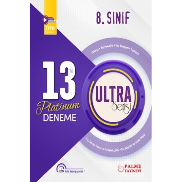 Palme Yayınevi 8 Sınıf Ultra Serisi Video Çözümlü 13'lü Platinum Deneme ürün görseli 1