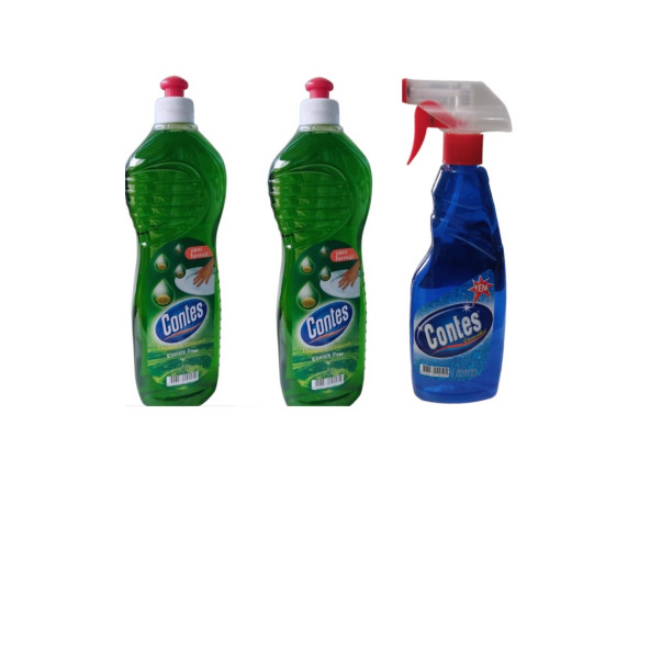 Contes Bulaşık Deterjanı 2 adet 750 ml & Contes Camsil 500 ml ürün görseli 1