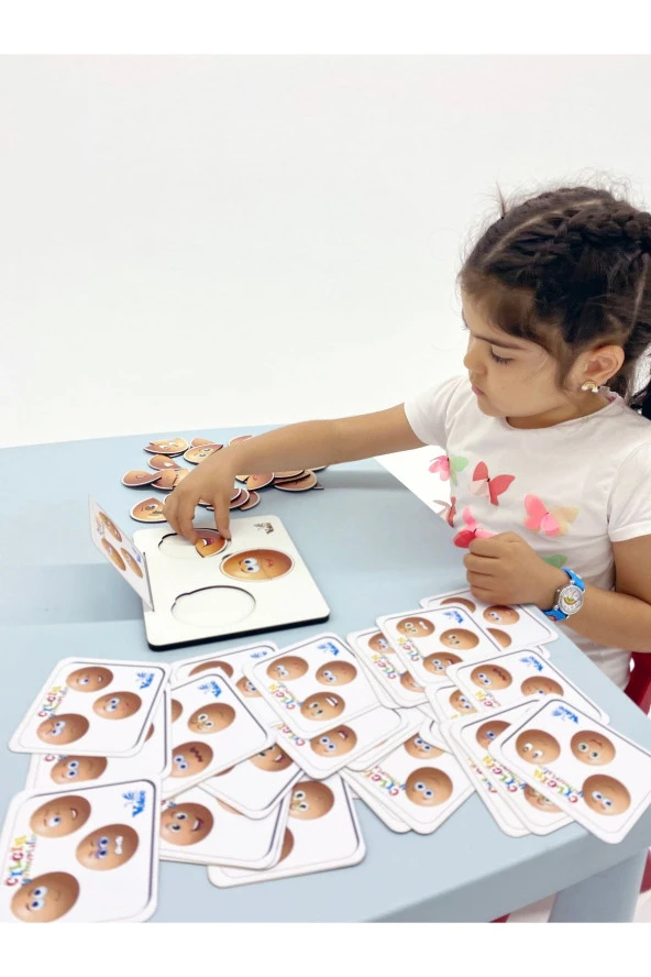 Okul Öncesi Renkli Eğitici Eğlenceli Duygu Eşleştirme Dikkat Geliştirme Etkinlik Puzzle Oyunu ürün görseli 1