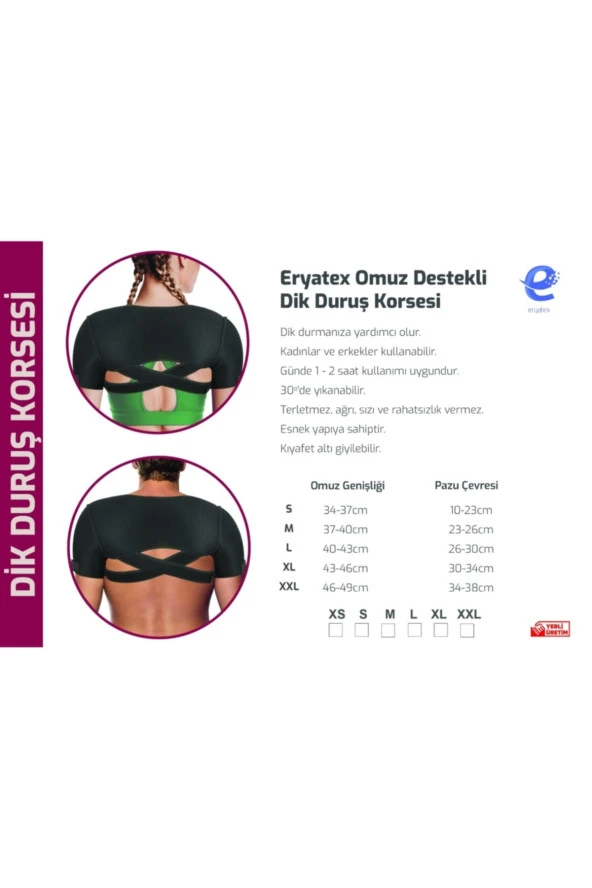 Omuz Destekli Sırt Korsesi Dik Duruş Korsesi Esnek Sırt Omuz Korsesi ürün görseli 1