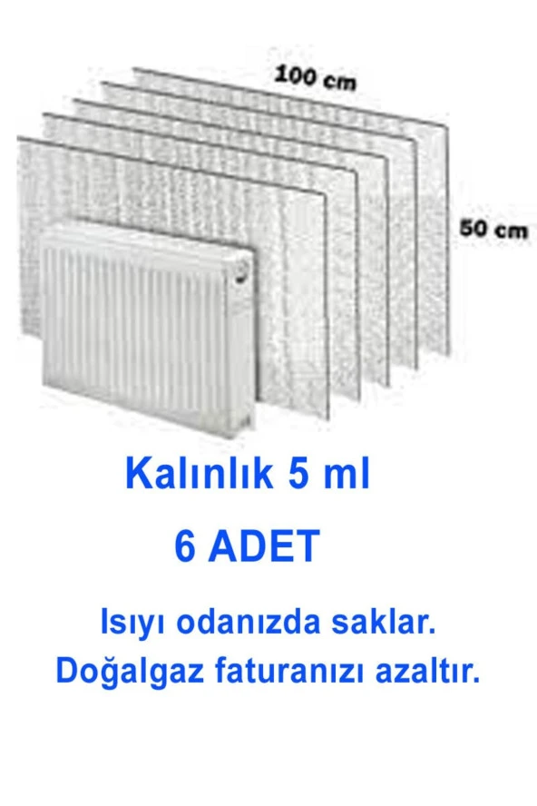 6 Adet Petek Arkası Izolasyon Kalorifer Radyatör Arkası Isı Yalıtım Levhası Radyatör Arkalığı ürün görseli 1