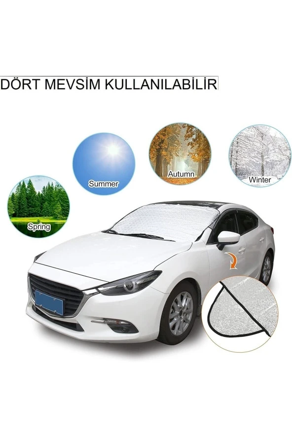 Ön Cam Branda Güneş Uyumlu Kar Buzlanma Önleyici Örtü Su Geçirmez Ön Cam Branda ürün görseli 1