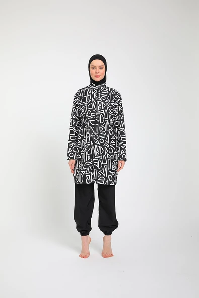 Chelly Kadın Fermuarlı Tam Kapalı Tesettür Mayo T 3810 - T 3815 ürün görseli 1