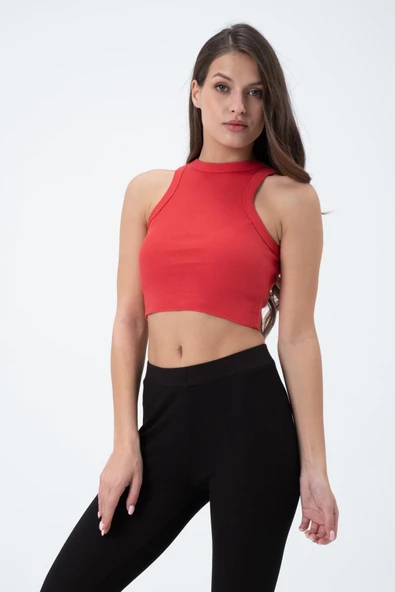 Kadın Kaşkorse Crop Atlet   Kırmızı ürün görseli 1