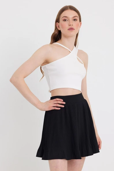 Kadın Askılı Crop Kaşkorse   Ekru ürün görseli 1