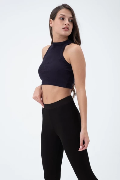 Kadın Kaşkorse Crop Atlet  Lacivert ürün görseli 1